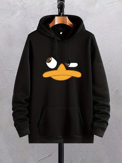 Sudadera con Capucha de Pato de Dibujos Animados para Hombre | Sudadera Gráfica con Bolsillo de Canguro | Ropa Casual y Cómoda | Envío Gratis en **FLIPISHOP.COM**