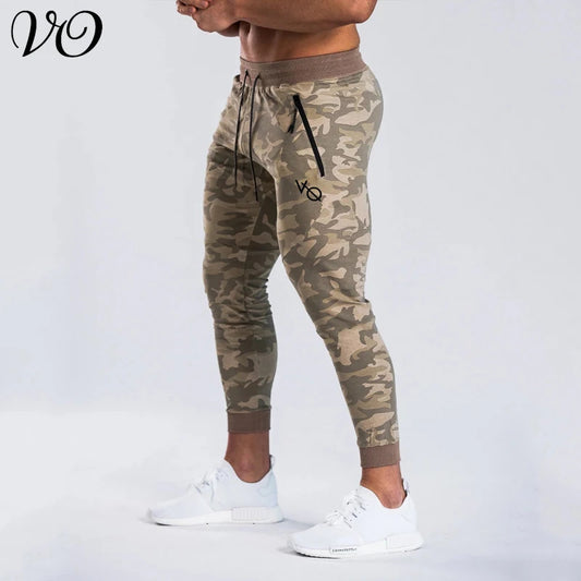 Pantalones deportivos nuevos para hombre, de algodón, con camuflaje, informales, para correr, fitness, gimnasio, culturismo, elásticos