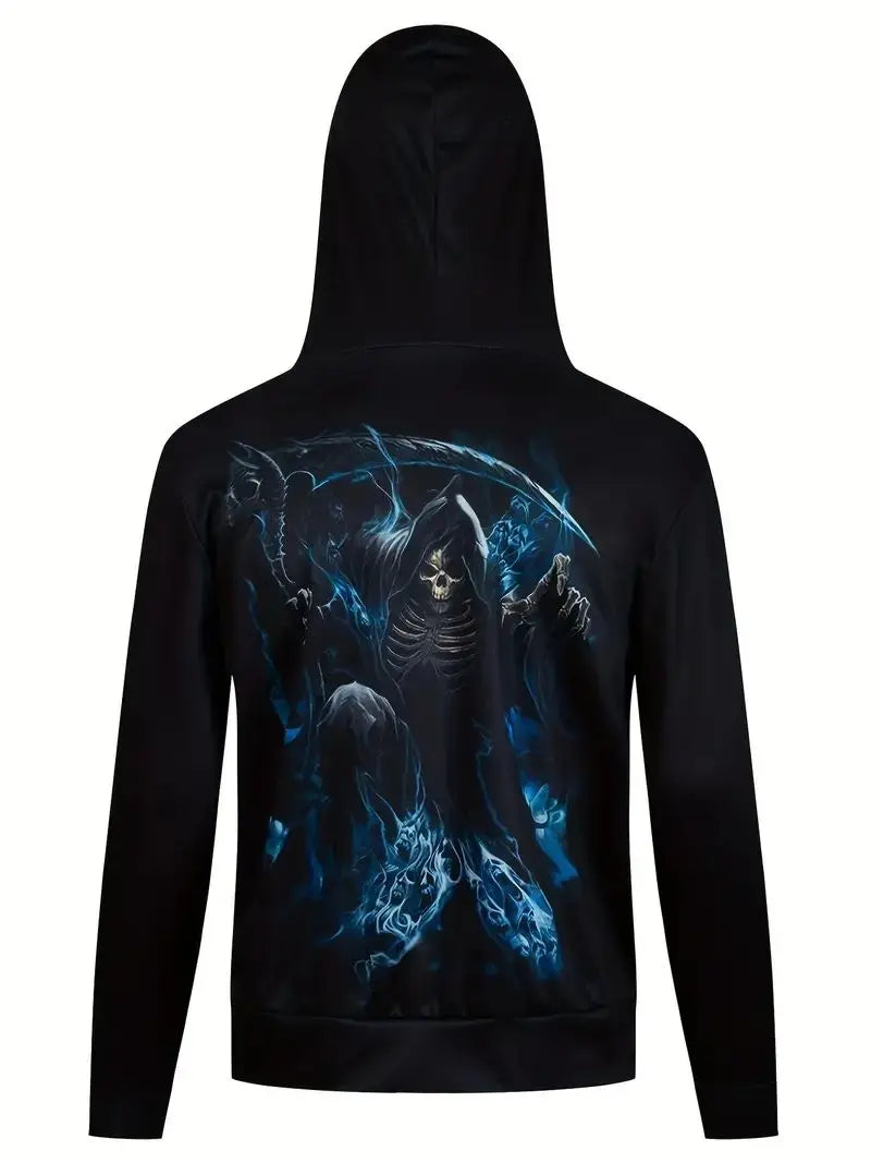 Sudadera con Capucha de Calavera Elegante para Hombre | Moda **FLIPI FULL 3D** 2025  | Envío Gratis en **FLIPISHOP.COM**