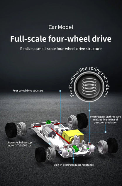 Coche de carreras a control remoto de 2,4 G y 1/43 con tracción en las 4 ruedas, todoterreno, eléctrico, de alta velocidad,, Envío 0.00 $.