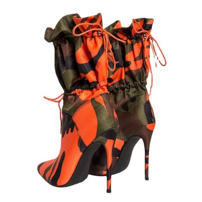 Botas de Mujer **FLIPI FULL 3D** Moda Versátil 2025 | Tacón Alto Camuflaje Tiro Medio, Tallas Grandes (43) | Envío Gratis **FLIPISHOP.COM**