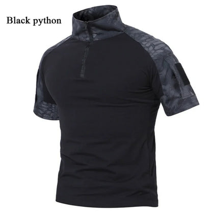 Camisetas tácticas para hombre, camisetas deportivas para exteriores, camisetas militares de secado rápido, camisa de manga corta, senderismo, caza, ropa de combate del ejército para hombre, transpirable