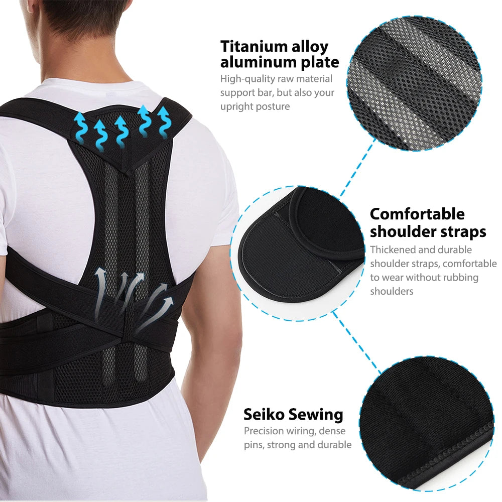 Cinturón Corrector de Postura |Hombres y Mujeres: Soporte Lumbar Ajustable, Soporte|Hombros para Mejorar|Escoliosis - ¡Envío Gratis en FLIPISHOP.COM!