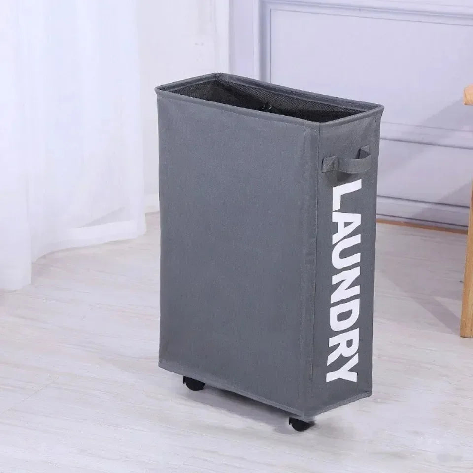 Cesta de ropa sucia con ruedas Organizador de ropa impermeable sobre ruedas Cesta de ropa plegable Caja de almacenamiento de ropa sucia con tapa, Envío 0.00 $.