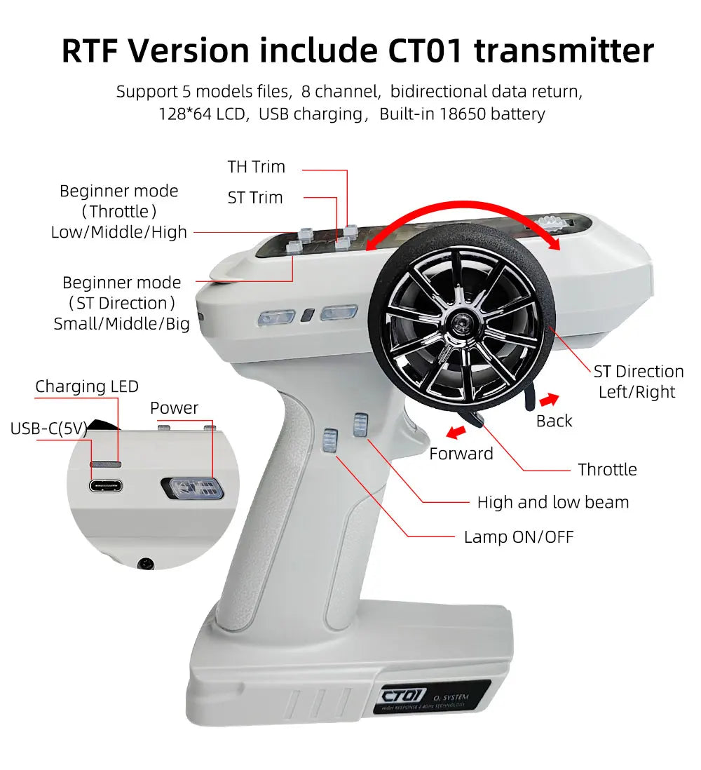 Coche LDARC M58 1:58 2.4G 6 ejes Mini vehículo todoterreno de control remoto Tracción trasera Simulación de escalada de escritorio Modelo de automóvil Big Foot, Envío 0.00 $