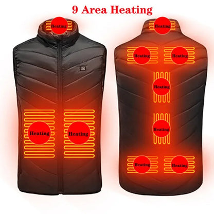 Chaleco calefaccionado de 9/13 áreas para hombre y mujer, chaqueta calefactable de invierno con USB, chaleco térmico con calefacción automática, chaqueta de plumón calefactora, chaleco Warmte.Envío 0.00 $.