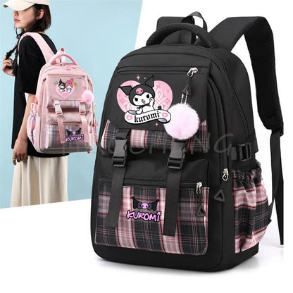 Mochila Lovely Kuromi Melody Mujeres Computadora Portátil Mochilas Escolares de Gran Capacidad para Niñas Mochila Adolescente 4 Color Regalo