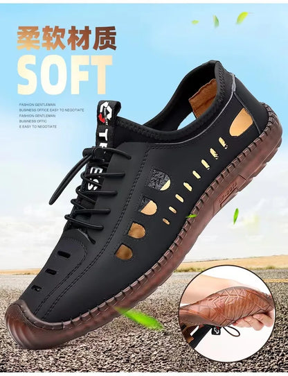 Sandalias Hueco Transpirable Zapatos Casual Para Hombre de Playa Impermeables Running Suave 2024.