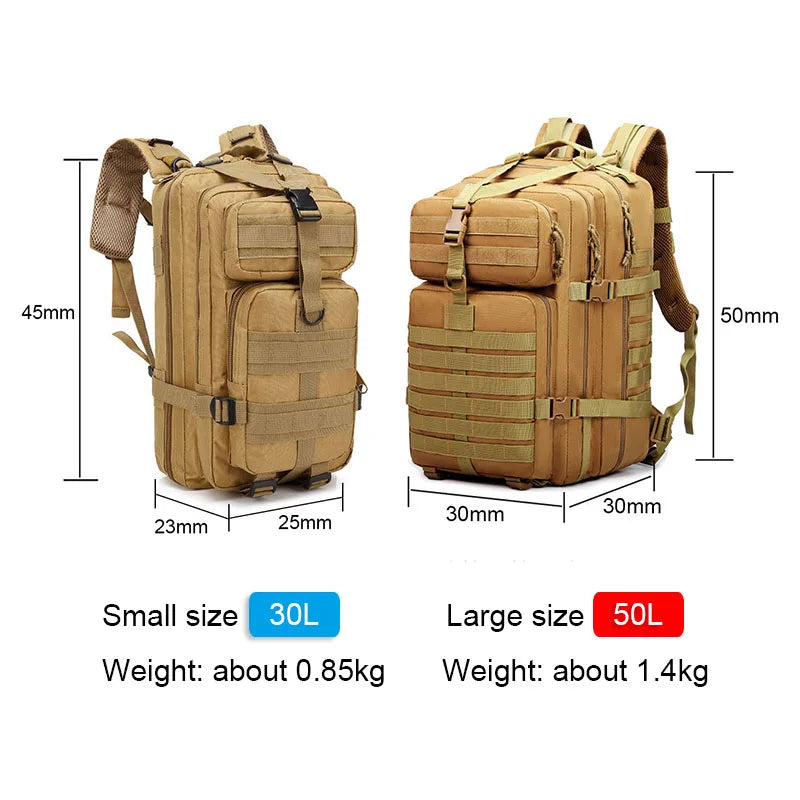 Mochila militar para exteriores de 30 l/50 l, MOLLE, para mujeres y hombres, para senderismo al aire libre, nueva mochila táctica portátil MOLLE 3P, para viajesSudadera con capucha gráfica de manga larga con bolsillo canguro.3D, Envío 0.00 $.