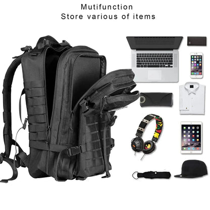 Mochilas tácticas para hombre de 45 l, bolsas de viaje Hking, supervivencia, exteriores, paquete de asalto 3P, EDC, paquete Molle para senderismo, bolsa de caza