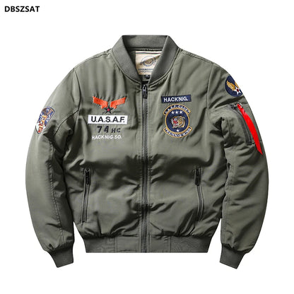 Chaqueta de Bombardero MA1 Air Force para Hombre | Estilo Militar | Abrigo Grueso de Invierno | Nueva Llegada en Verde, Azul y Caqui | Envío Gratis en **FLIPISHOP.COM*