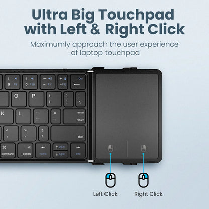 Estudiantes, Teclado inalámbrico triplegable con panel táctil Mini teclado recargable Teclado plegable para Windows Phone PC Mesa