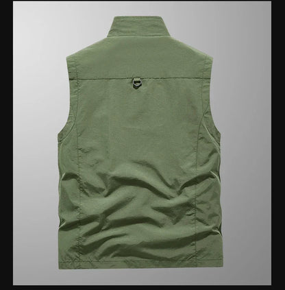 Chaleco de pesca para hombre, de talla grande 7XL 8XL, de secado rápido, para exteriores, para caza, viajes, gimnasio, jogging, deporte, sin mangas, chaqueta de malla