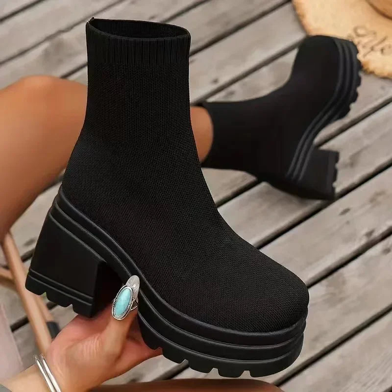 Botas de Plataforma Otoño Mujer | Elásticas y de Tacón | Tallas Grandes Moda - 2025 | Envío Gratis en **FLIPISHOP.COM**