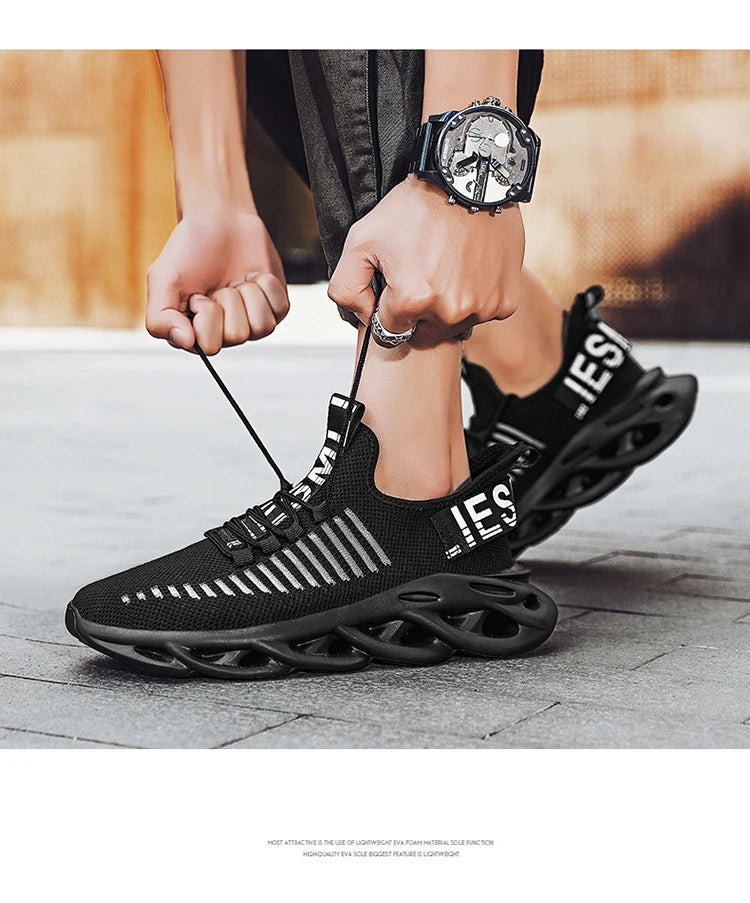 Zapatillas de deporte para hombre, transpirables, ligeras, cómodas, para correr al aire libre, de malla que absorbe el sudor, Envío 0.00 $.