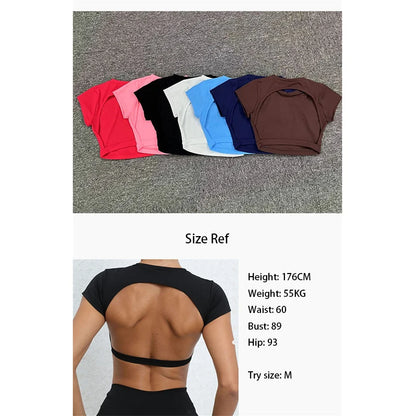 Camisetas deportivas Hearuisavy, ropa deportiva transpirable para entrenamiento, ropa de fitness sin espalda, ropa de yoga, almohadillas para el pecho, tops deportivos cortos, top de gimnasio para mujer