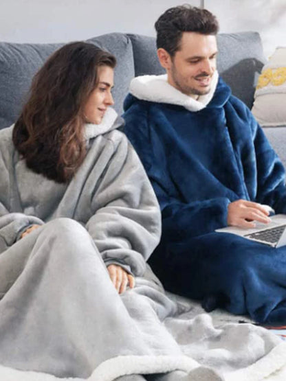 Sudadera con capucha de felpa cálida de invierno para hombre, manta holgada informal súper larga para TV, mantas con capucha gigantes, Envío 0.00 $.