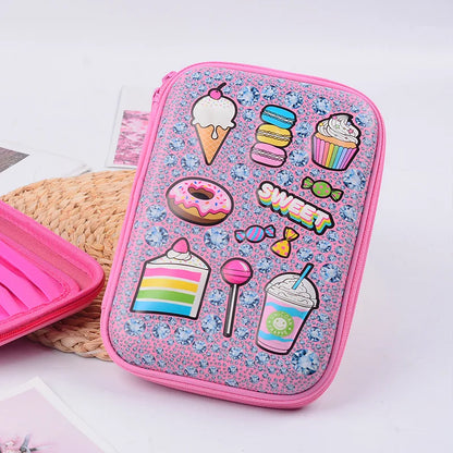 Estuche para lápices 3D de EVA, bonito estuche para lápices de gran capacidad con dibujos animados, estuche rígido 3D de EVA Kawaii, estuche de papelería para estudiantes y alumnos, estuche para lápices de regalo