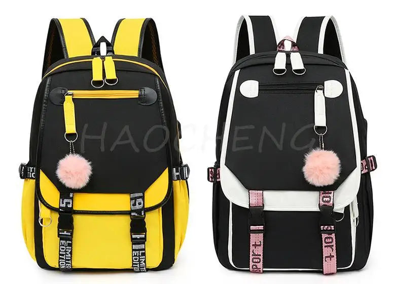 Mochilas Inside Out2 con USB, diseño de dibujos animados en color rosa, para niños y niñas, mochilas escolares para estudiantes, mochilas para adolescentes y mujeres, mochilas escolares para niñas