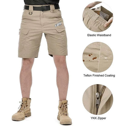 Pantalones cortos tácticos impermeables para hombre, pantalones cortos cargo para exteriores, ligeros, de secado rápido, transpirables, para senderismo, pesca, pantalones cortos cargo de gran tamaño 6XL