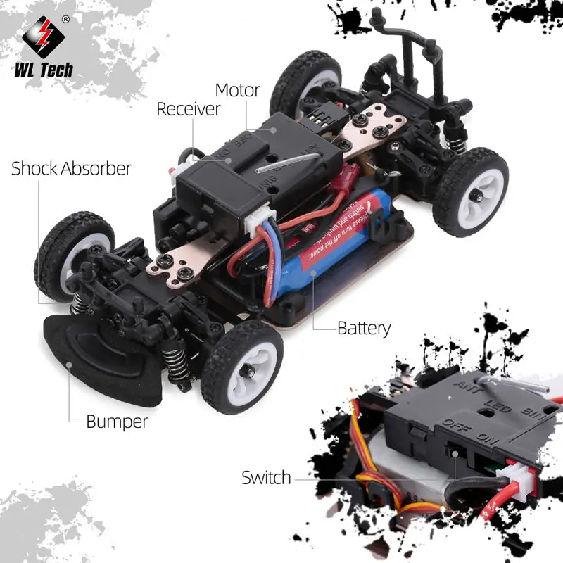 Coches Drifting PRO,WLtoys K989 1:28 4WD 2.4G Mini RC Racing Car High Speed Off-Road LED Remote Control Drift Toys Alloy Vehicle Children Kids Gift, Envío 0.00 $.