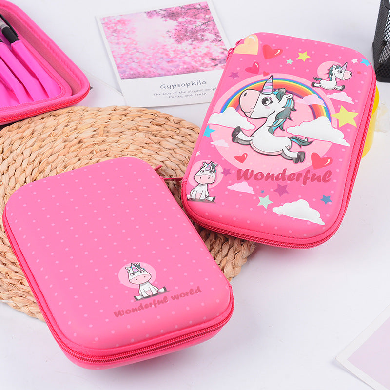 Estuche para lápices 3D de EVA, bonito estuche para lápices de gran capacidad con dibujos animados, estuche rígido 3D de EVA Kawaii, estuche de papelería para estudiantes y alumnos, estuche para lápices de regalo