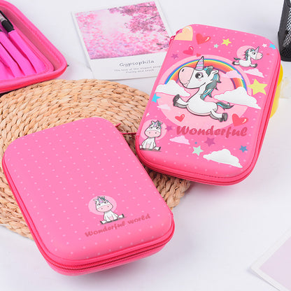 Estuche para lápices 3D de EVA, bonito estuche para lápices de gran capacidad con dibujos animados, estuche rígido 3D de EVA Kawaii, estuche de papelería para estudiantes y alumnos, estuche para lápices de regalo