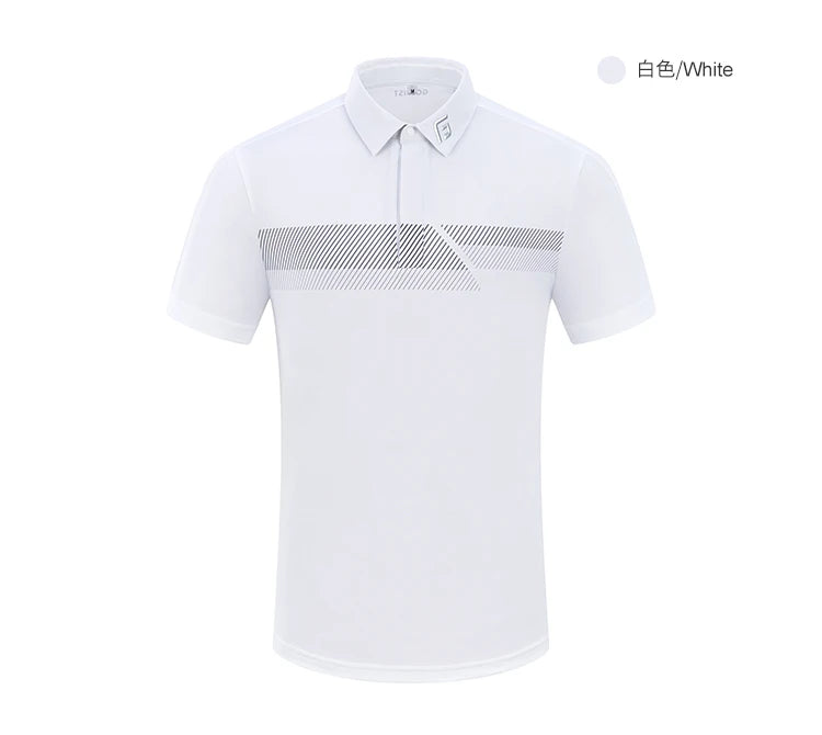 Camisas de golf para hombre, ropa de marca, transpirables, de secado rápido, de manga corta, para golfistas, cuello vuelto