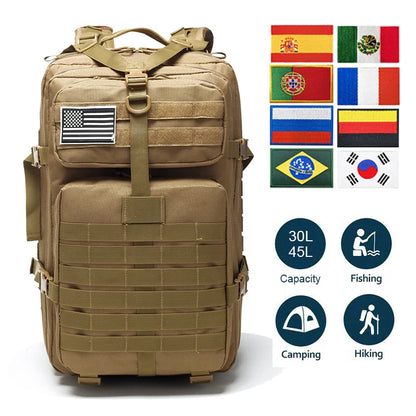 Mochila táctica militar para hombre, bolsa de viaje para acampar de 30 l/50 l, 1000 D, suministros militares para senderismo, deportes, trekking, escalada, bolsa impermeable, Envío 0.00 $.