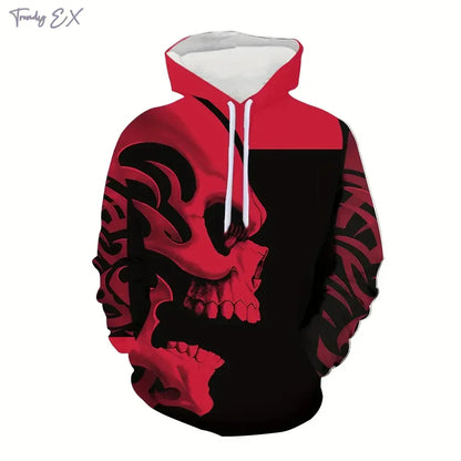 Sudadera para Hombre con Estampado 3D de Calaveras | Moda Urbana de Calle con Capucha y Bolsillo | Envío Gratis en **FLIPISHOP.COM**