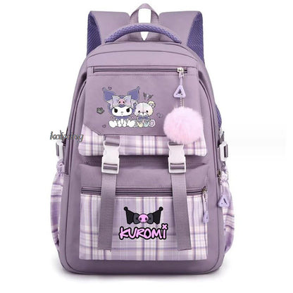 Mochila Lovely Kuromi Melody Mujeres Computadora Portátil Mochilas Escolares de Gran Capacidad para Niñas Mochila Adolescente 4 Color Regalo