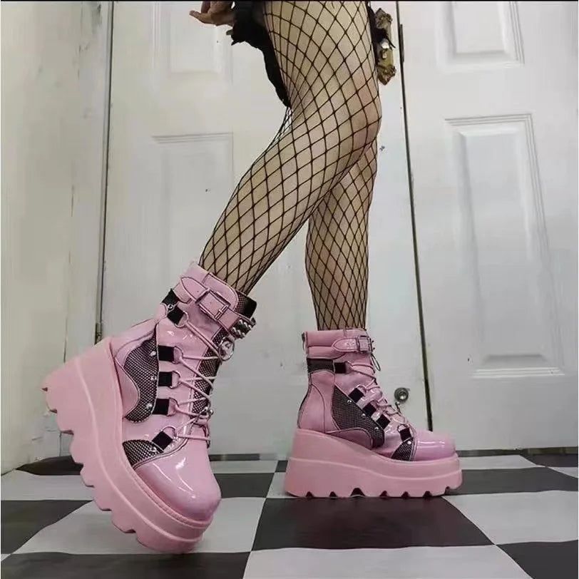 Botines de Mujer con Plataforma y Tacones Altos | Nuevo Diseño 2024 | Moda Versátil | Envío Gratis en **FLIPISHOP.COM**