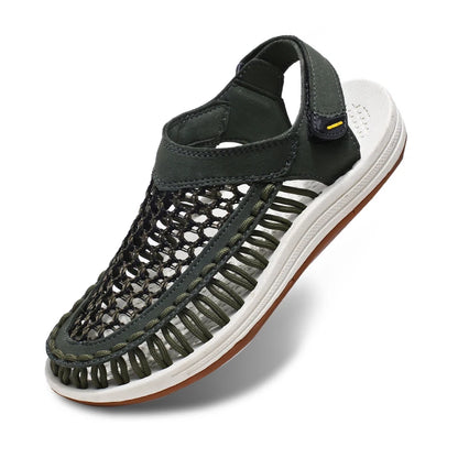 Sandalias clásicas de marca para hombre, sandalias de cuero genuino de verano para hombre, sandalias ligeras informales para exteriores, zapatillas de deporte de moda para hombre, talla 38-47, Envío 0.00 $.