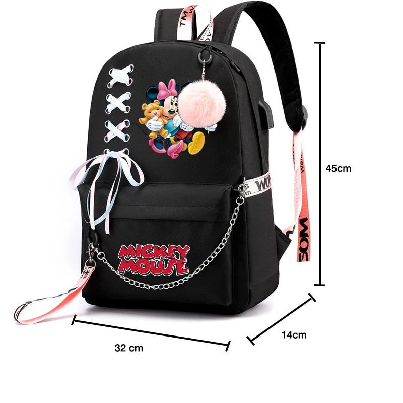 Mochila Disney Mickey Mouse, mochila escolar para niñas, mochila escolar Kawaii para estudiantes, mochila de regreso a la escuela con dibujos animados, mochila de anime para niños