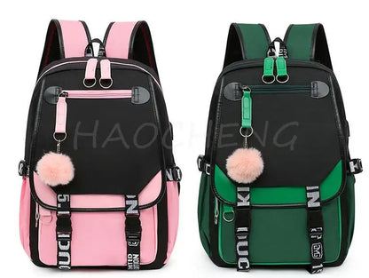 Mochilas Inside Out2 con USB, diseño de dibujos animados en color rosa, para niños y niñas, mochilas escolares para estudiantes, mochilas para adolescentes y mujeres, mochilas escolares para niñas