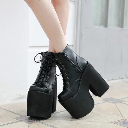 Botas de Mujer Talla 43 INS | Botines de Tacón Alto Plataforma Estilo Punk Gótico | Envíos Gratis en **FLIPISHOP.COM**