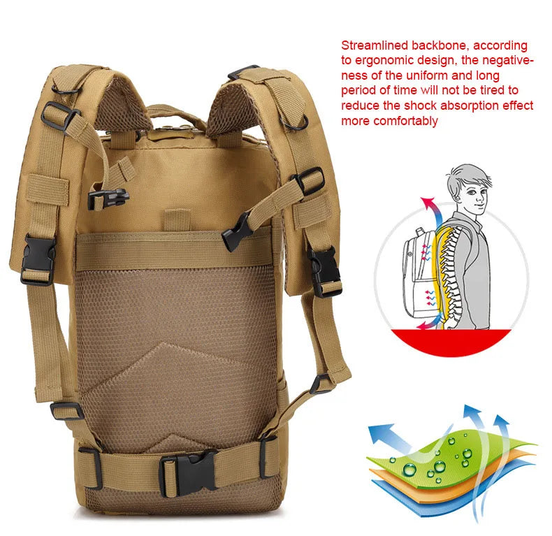 Mochila táctica 3P de 30 l/50 l para hombres y mujeres, accesorios para acampar y cazar, bolsa de asalto de camuflaje, mochilas Molle