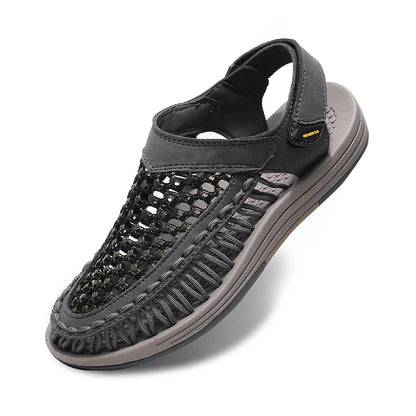 Sandalias clásicas de marca para hombre, sandalias de cuero genuino de verano para hombre, sandalias ligeras informales para exteriores, zapatillas de deporte de moda para hombre, talla 38-47, Envío 0.00 $.