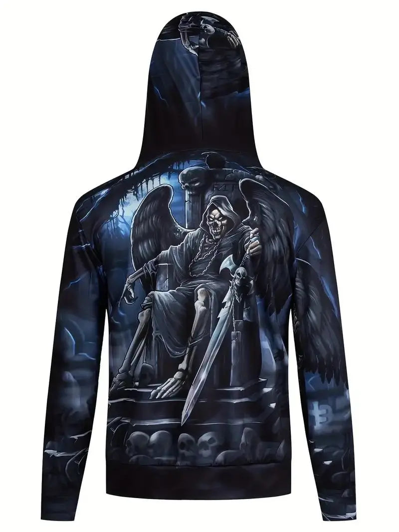 Sudadera con Capucha de Calavera Elegante para Hombre | Moda **FLIPI FULL 3D** 2025  | Envío Gratis en **FLIPISHOP.COM**