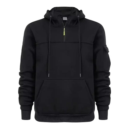 Sudadera con capucha y cremallera de un cuarto de moda para hombre, sudadera deportiva de manga larga con capucha y bolsillo para entrenamiento, sudaderas para hombres Logrado Activo Enviar