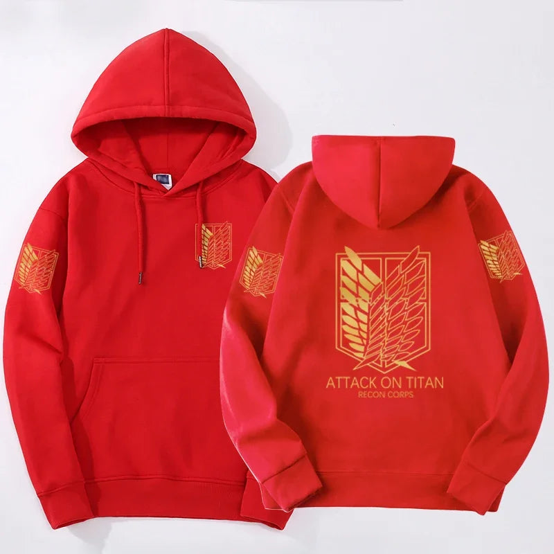 Sudadera con Capucha Impresa de Ataque a los Titanes 2024 | Cuello Redondo Harajuku | Deportivo | Envío Gratis en Flipishop.com"