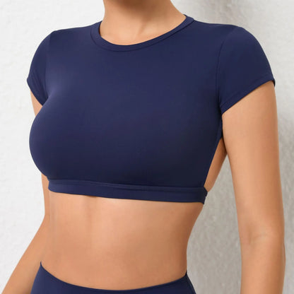 Camisetas deportivas Hearuisavy, ropa deportiva transpirable para entrenamiento, ropa de fitness sin espalda, ropa de yoga, almohadillas para el pecho, tops deportivos cortos, top de gimnasio para mujer