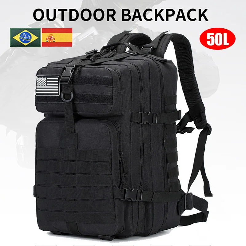 Mochila táctica militar para hombre, bolsa de viaje para acampar de 30 l/50 l, 1000 D, suministros militares para senderismo, deportes, trekking, escalada, bolsa impermeable, Envío 0.00 $.