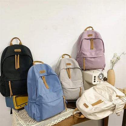 Mochila de ocio para mujer, nueva mochila de gran capacidad, para estudiantes, estilo japonés simplificado, estilo Harajuku, sólida, para adolescente