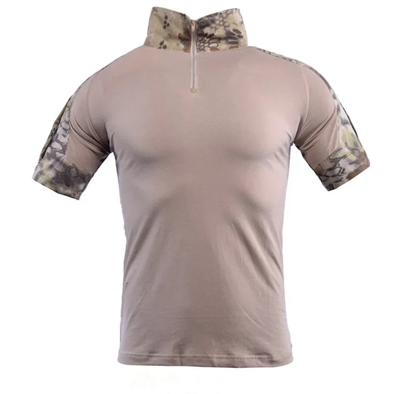 Camisetas tácticas para hombre, camisetas deportivas para exteriores, camisetas militares de secado rápido, camisa de manga corta, senderismo, caza, ropa de combate del ejército para hombre, transpirable