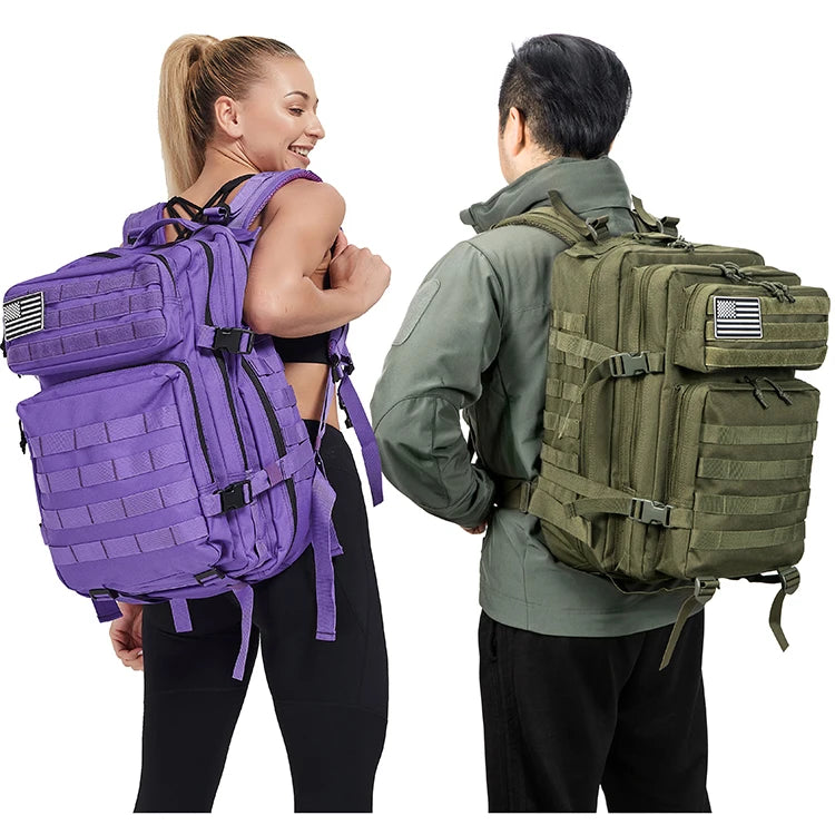 Mochilas QT&QY de 45 l para gimnasio, estilo fitness, para hombres y mujeres, para entrenamiento táctico al aire libre, Molle, bolsa de supervivencia, senderismo, mochila de trekking, Envío 0.00 $.