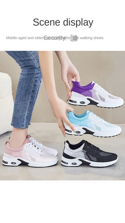 Zapatillas para correr para mujer, zapatillas transpirables de verano-2024-zapatillas deportivas ligeras con amortiguación de aire para mujer.