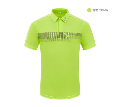 Camisas de golf para hombre, ropa de marca, transpirables, de secado rápido, de manga corta, para golfistas, cuello vuelto