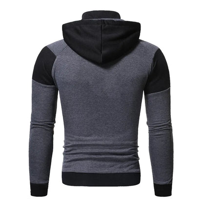 Sudaderas con capucha para hombre Chaqueta slim fit con capucha con cremallera Abrigos de patchwork Hombre Solid Thicken Sudadera cálida Ropa casual al aire libre para hombre Tops