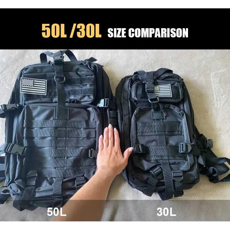 Mochila militar para exteriores de 30 l/50 l, MOLLE, para mujeres y hombres, para senderismo al aire libre, nueva mochila táctica portátil MOLLE 3P, para viajesSudadera con capucha gráfica de manga larga con bolsillo canguro.3D, Envío 0.00 $.